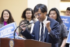 June 5, 2024: In the East Wing Rotunda, Sen. Saval spoke to students parents and advocates participating in Afterschool Advocacy Day hosted by the Pennsylvania Afterschool Youth Development Network.