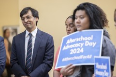 June 5, 2024: In the East Wing Rotunda, Sen. Saval spoke to students parents and advocates participating in Afterschool Advocacy Day hosted by the Pennsylvania Afterschool Youth Development Network.