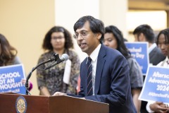 June 5, 2024: In the East Wing Rotunda, Sen. Saval spoke to students parents and advocates participating in Afterschool Advocacy Day hosted by the Pennsylvania Afterschool Youth Development Network.