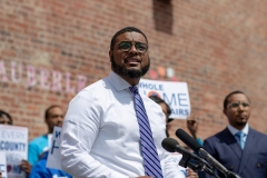 April 20, 2023 − State Senator Nikil Saval (D–Philadelphia), State Representative Sara Innamorato (D–Allegheny), and State Representative Aerion Abney (D–Allegheny), joined One Pennsylvania, Pennsylvania United, 1Hood Power, Action Housing, Keystone Energy Efficiency Alliance, Sunrise Movement, and residents and community leaders in a united call for permanent funding for Pennsylvania’s groundbreaking Whole-Home Repairs Program.