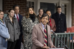 February 2, 2024: Senator Nikil Saval hosts a press conference with Office of the Allegheny County Executive Sara Innamorato, U.S. Rep. Summer Lee, Senator Jay Costa, Senator Lindsey Williams, Senator Katie Muth, Rep. Jessica Benham, ACTION-Housing, and homeowners and community members prior to Senate Democratic Policy hearing on the Whole-Home Repairs Program: Updates from Year.