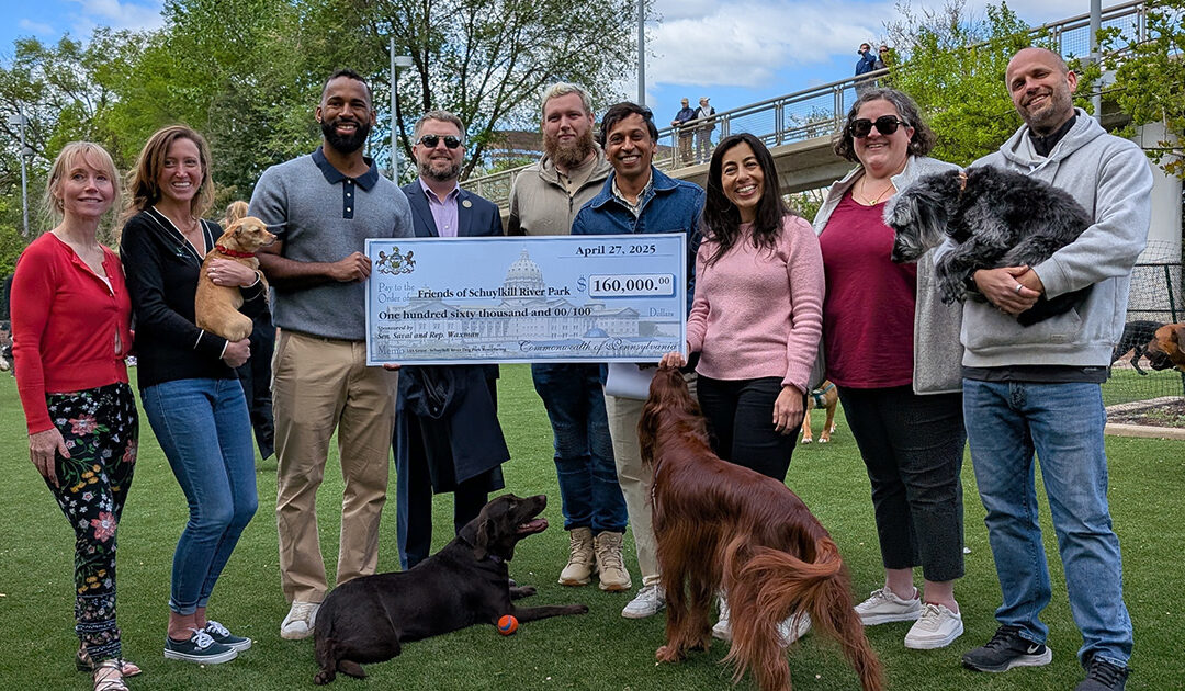 State Senator Nikil Saval and State Representative Ben Waxman joined members of the Friends of Schuylkill River Park in Celebrating the Reopening of the beloved dog park.